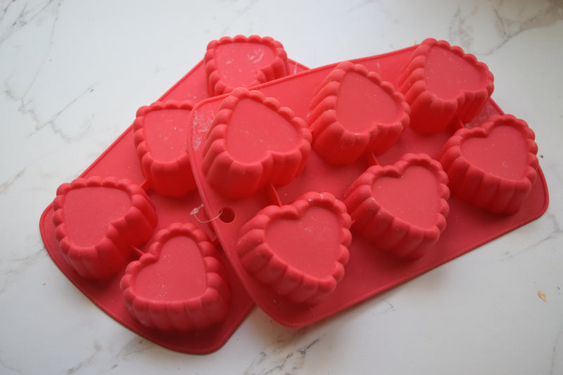 2 Pcs Hearts Silicone Molds